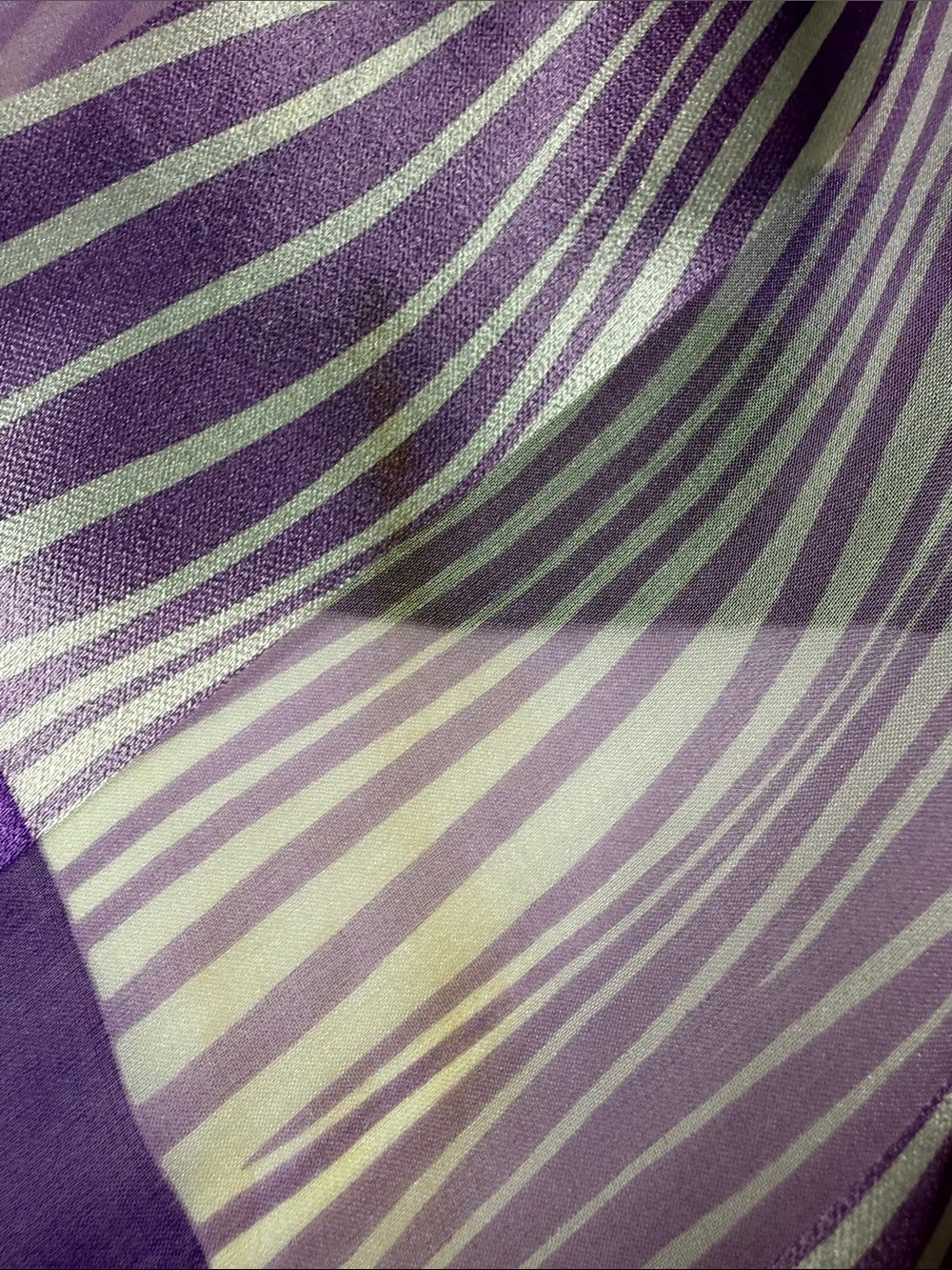 Vintage ca 1980-90, Valentino Lavender and Black Floral Silk scarf